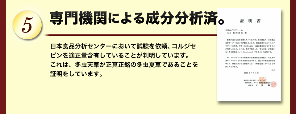 専門機関による成分分析済み